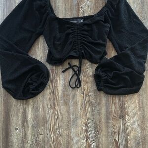 Elegant Black Ruched Top